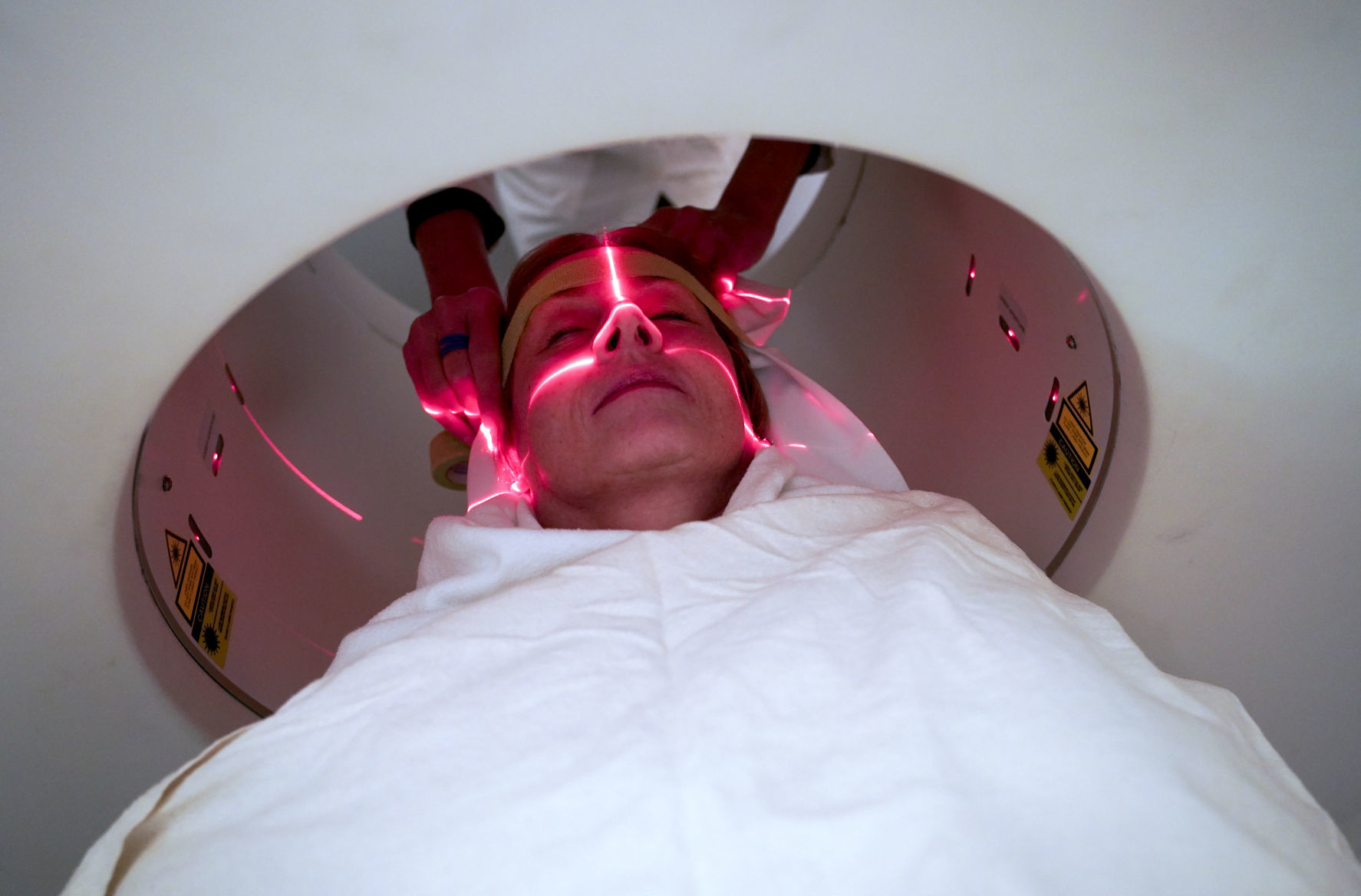 Karen getting PET scan